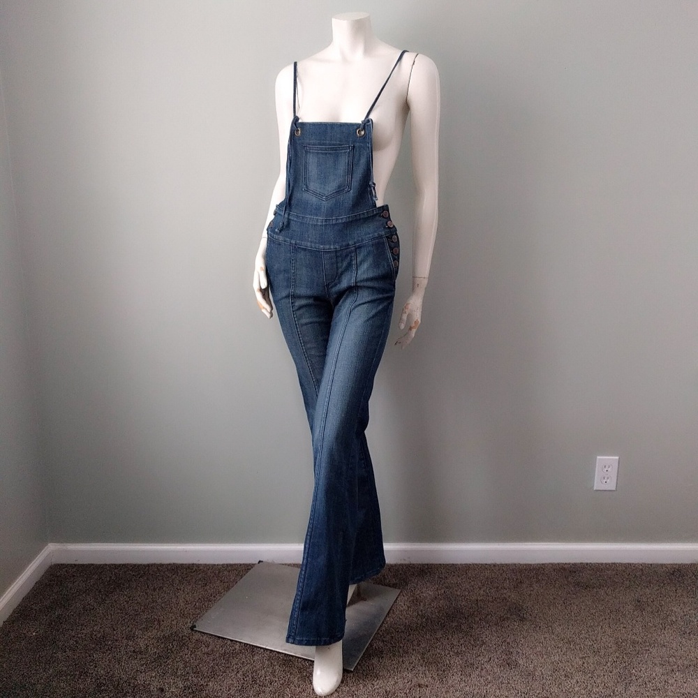 NWOT VTG Kova & T Denim Jumpsuit Overalls 26 - Picture 2 of 8
